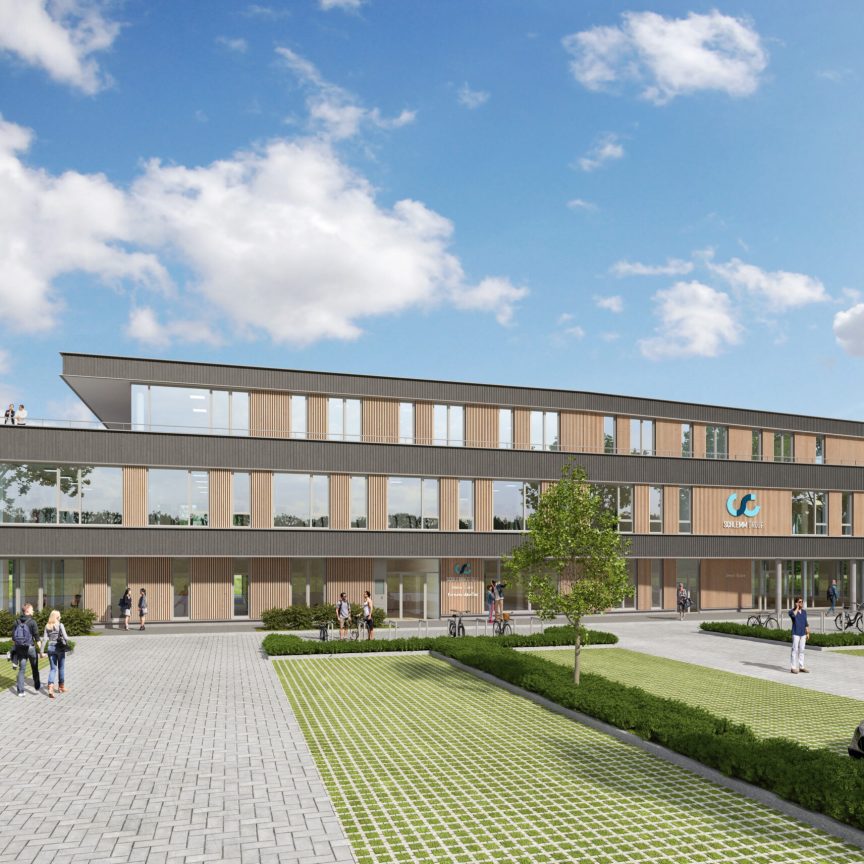 2025-01-21_Neubau Gewerbepark Langenberg Perspektive Parkplatz